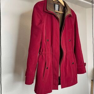 Women's Red Field Coat Parka‎ Size Small